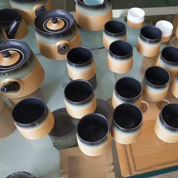 传承非遗文化 瓷胎竹编手工艺术品